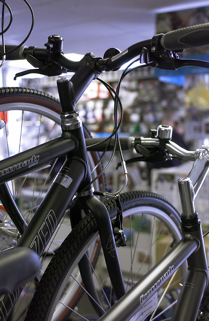 bikes on display