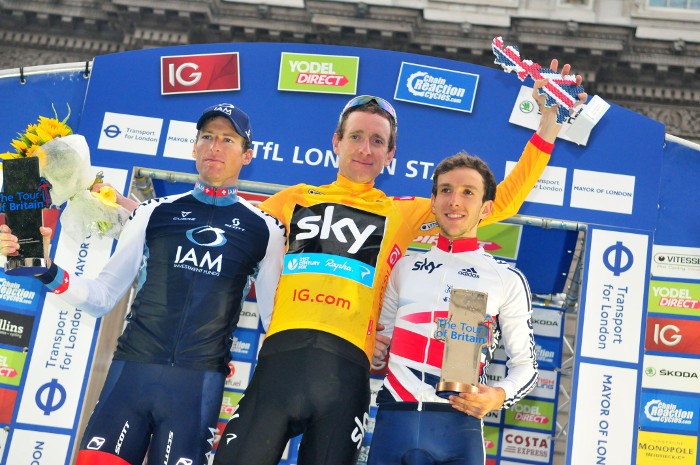 Bradley Wiggins in yellow at the 2013 Tour of Britain
